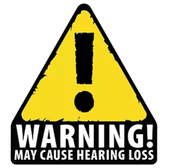 Sticker / Autocollant - Warning May Cause Hearing Loss
