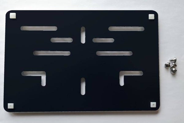 Nummerplaathouder / Support de plaque - Black square Aluminum 