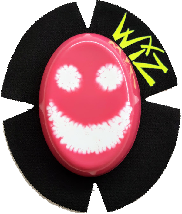 Knee sliders / Protection genoux - Smiley Face Wht on Pnk VIZ