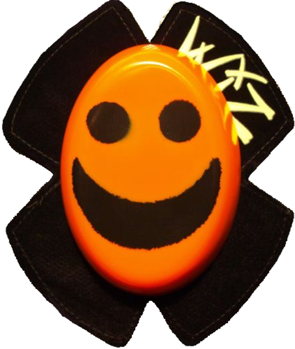 Knee sliders / Protection genoux - Smiley Face Blck on Ornge