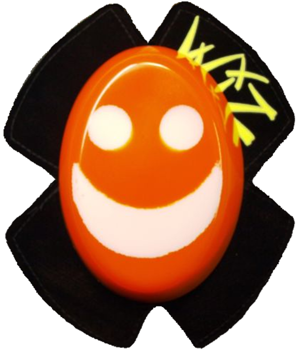 Knee sliders / Protection genoux - Smiley Face Wht on Ornge