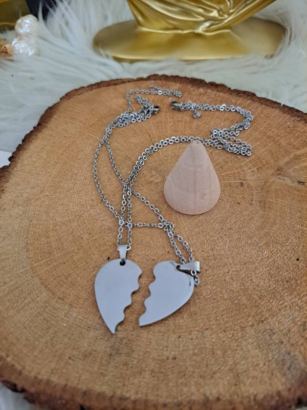 collier double chaine argenté