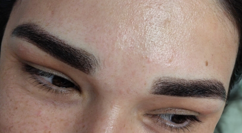 Powder brows, permanent makeup on brows, enhancement, PMU