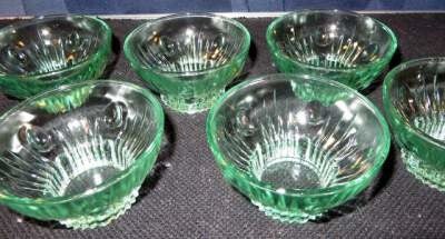 Set persglazen Art Deco style kommetjes