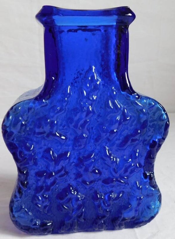 Scandinavisch glazen retro kobalt blauwe vaas