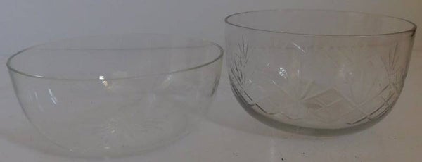 Blank glazen gegraveerde vingerkommetje
