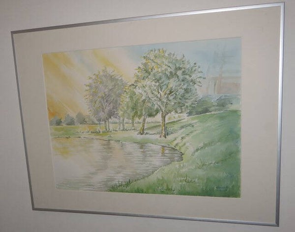 Gesigneerde kleuren Aquarel