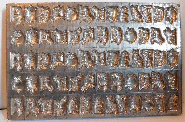 Industriële metalen Chocolademal, verschillende dierfiguren
