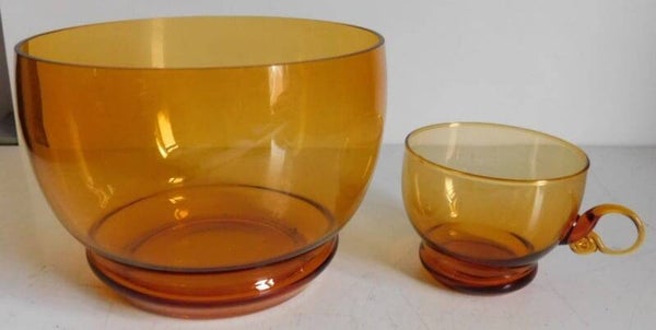 Bowl kom + bowl kopje met gekrulde oor