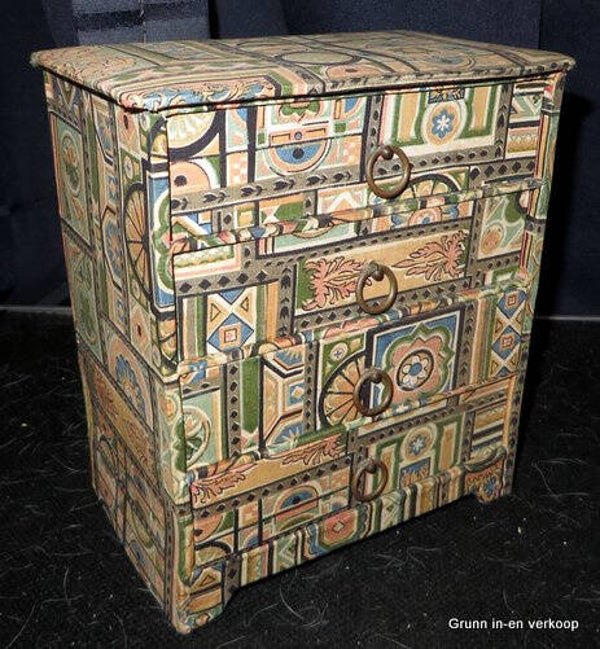 Brocante opbergdoos met laden