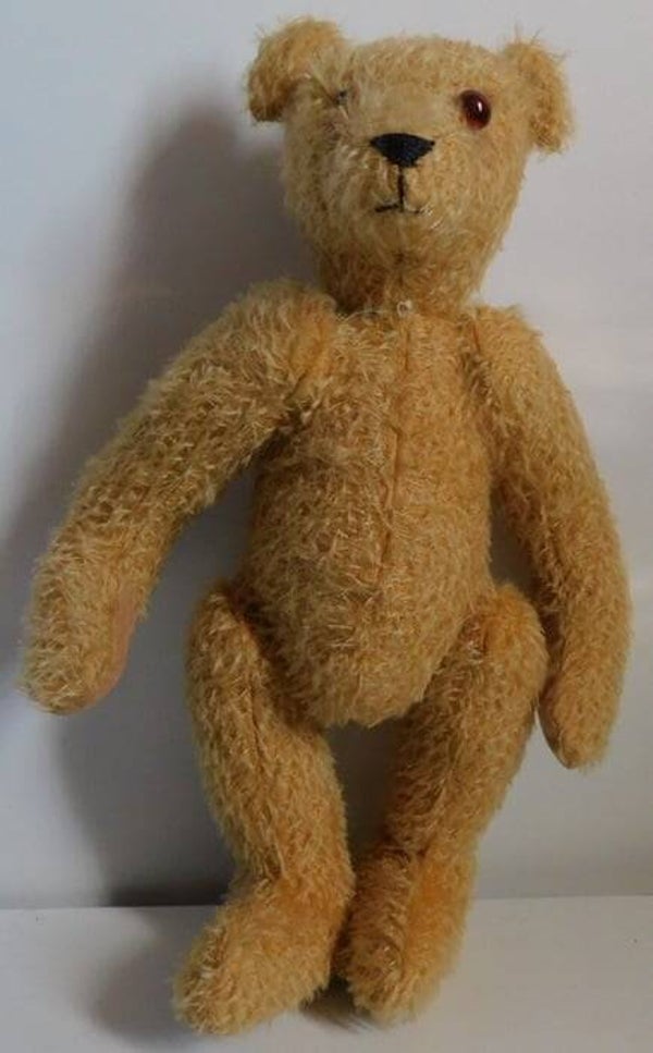 Oude brocante teddybeer, mist 1 oog