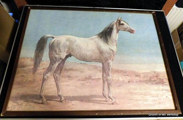 Otto Eerelman ''Arabische Paard'' Lithografische Druk