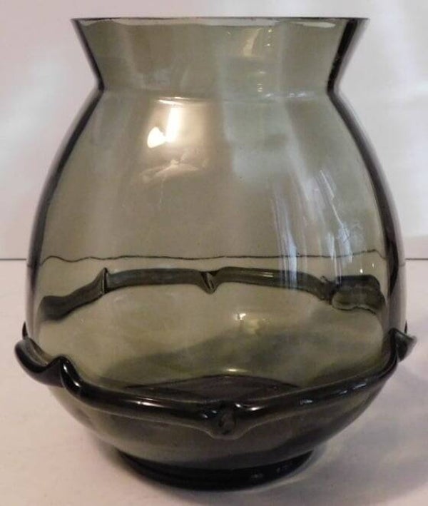 Glazen Leerdam glasfabriek vaas (Hoogte 16 cm)