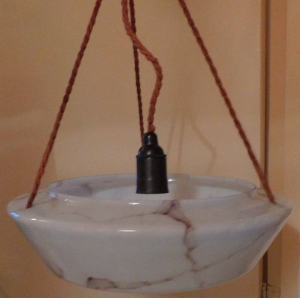 Antieke glazen Art Deco Schaallamp