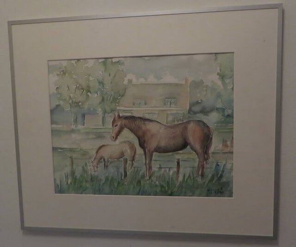 Gesigneerde kleuren Aquarel