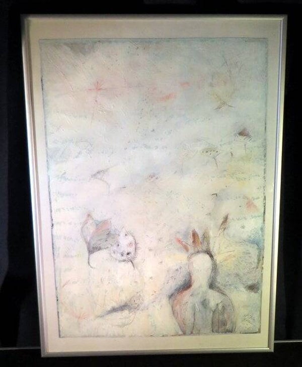 Titia Galema acrylverf tekening 1981