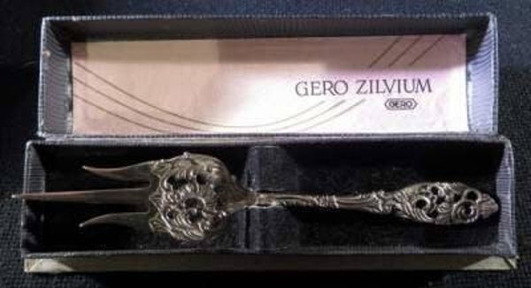 Gero Zilvium verzilverde cakeprikker of broodvork