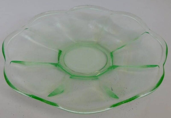 Art Deco persglazen gebakschaal