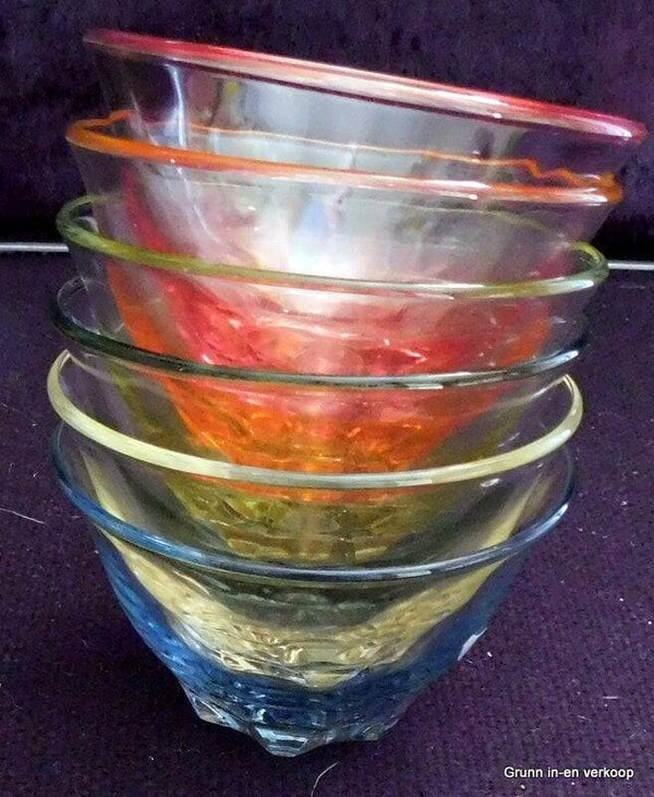 Set glazen compote schaaltjes