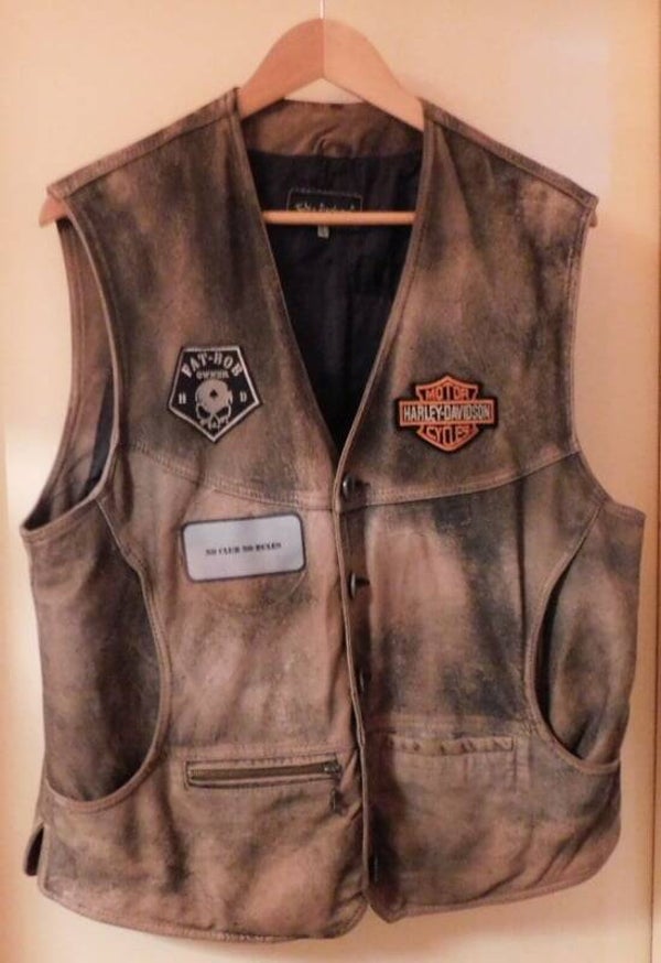 Harley Davidson heren motorvest van Leer