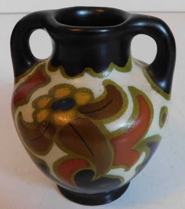 Art Deco mini vaas met bloemmotief