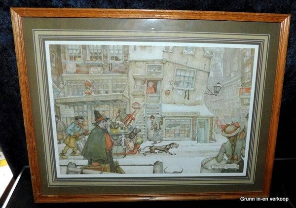 Anton Pieck oud Hollandse winter tekening