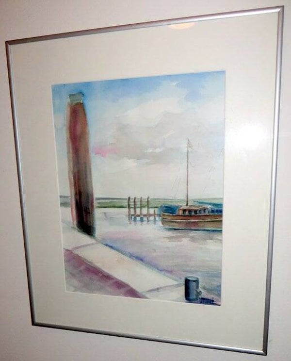Gesigneerde kleuren Aquarel, gesigneerd: HennyK.