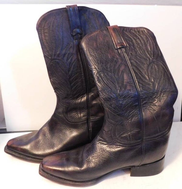 Zwarte leren  ‘Saturn’ Cowboylaarzen, maat 43