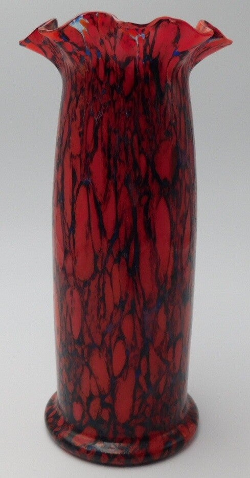 Bohemian Spatter glass Art Deco vaas