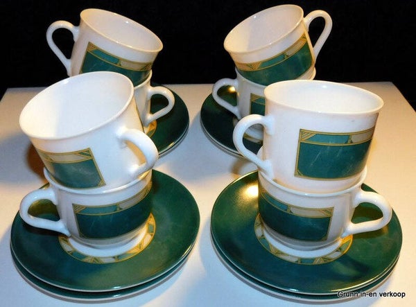 Arcopal France Cortina kopjes en schotels, set van acht