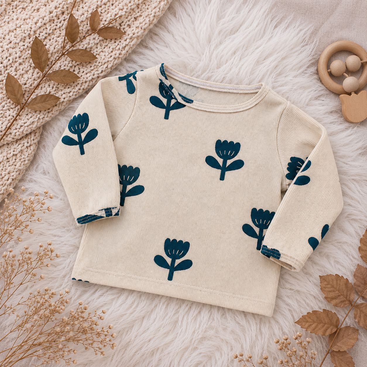 Baby Langarmshirt aus GOTS® Bio-Rib-Jersey – Handgefertigt mit Liebe