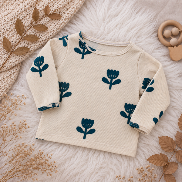 Baby Langarmshirt aus GOTS® Bio-Rib-Jersey – Handgefertigt mit Liebe