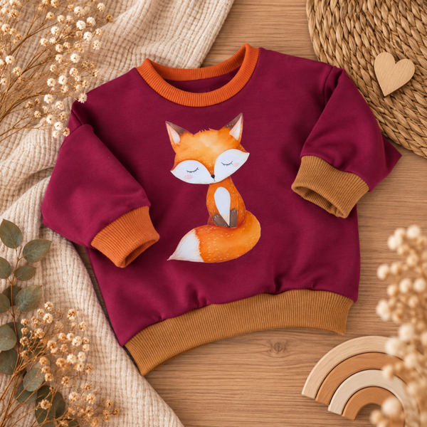 Unikat Baby-Pullover „Fuchs“ | Gr. 56