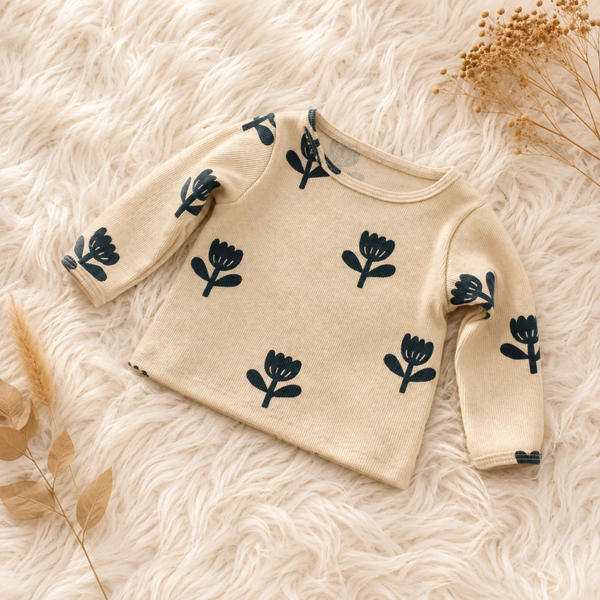 Baby Langarmshirt aus GOTS® Bio-Rib-Jersey – Handgefertigt mit Liebe