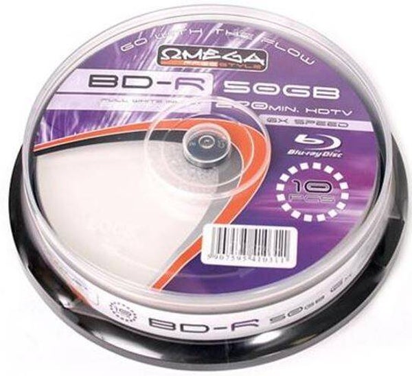 Omega Freestyle BD-R 50GB 6X DL FF WHITE INKJET PRINTABLE 10st