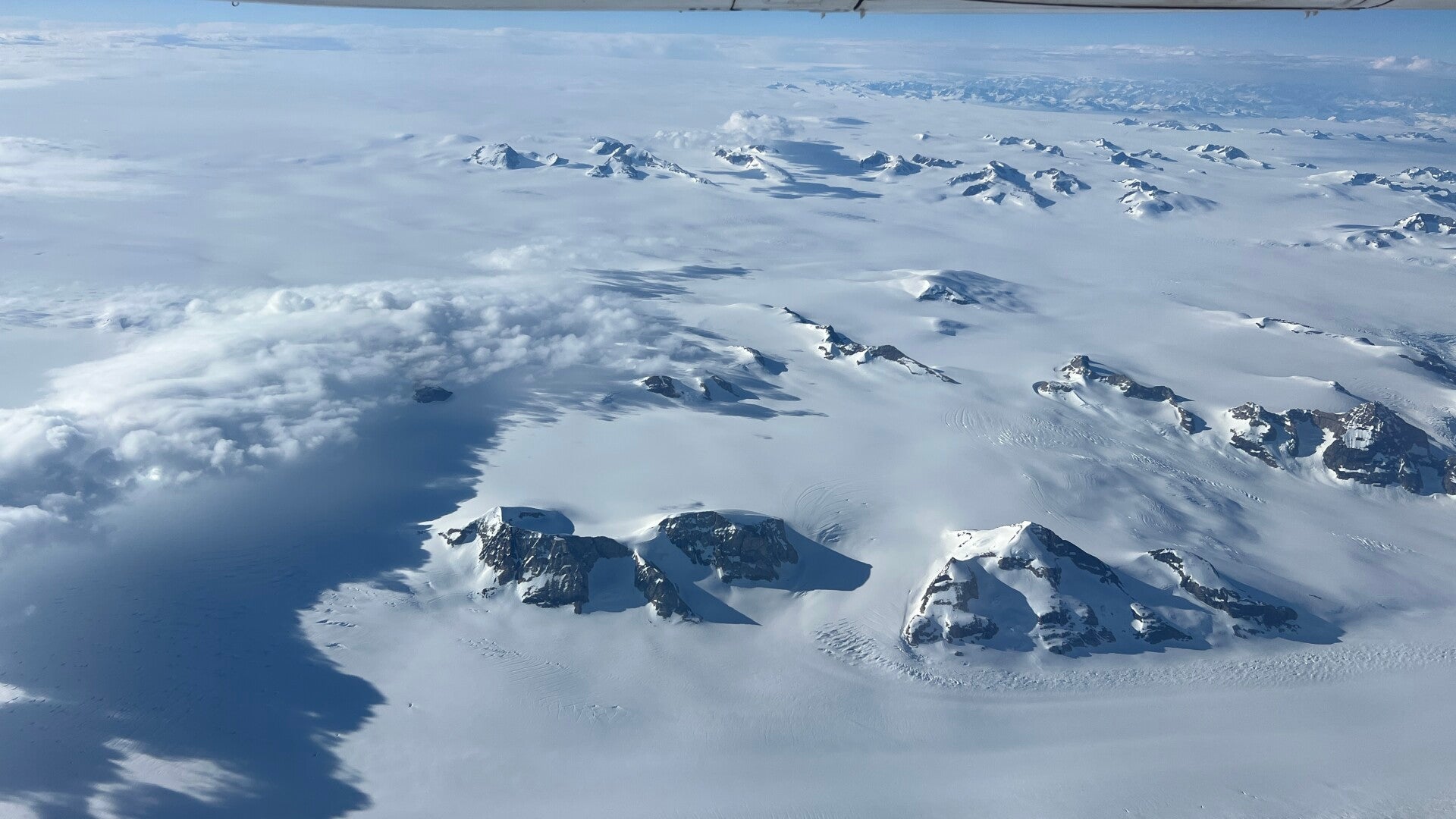 Flight over Greenland Icecap