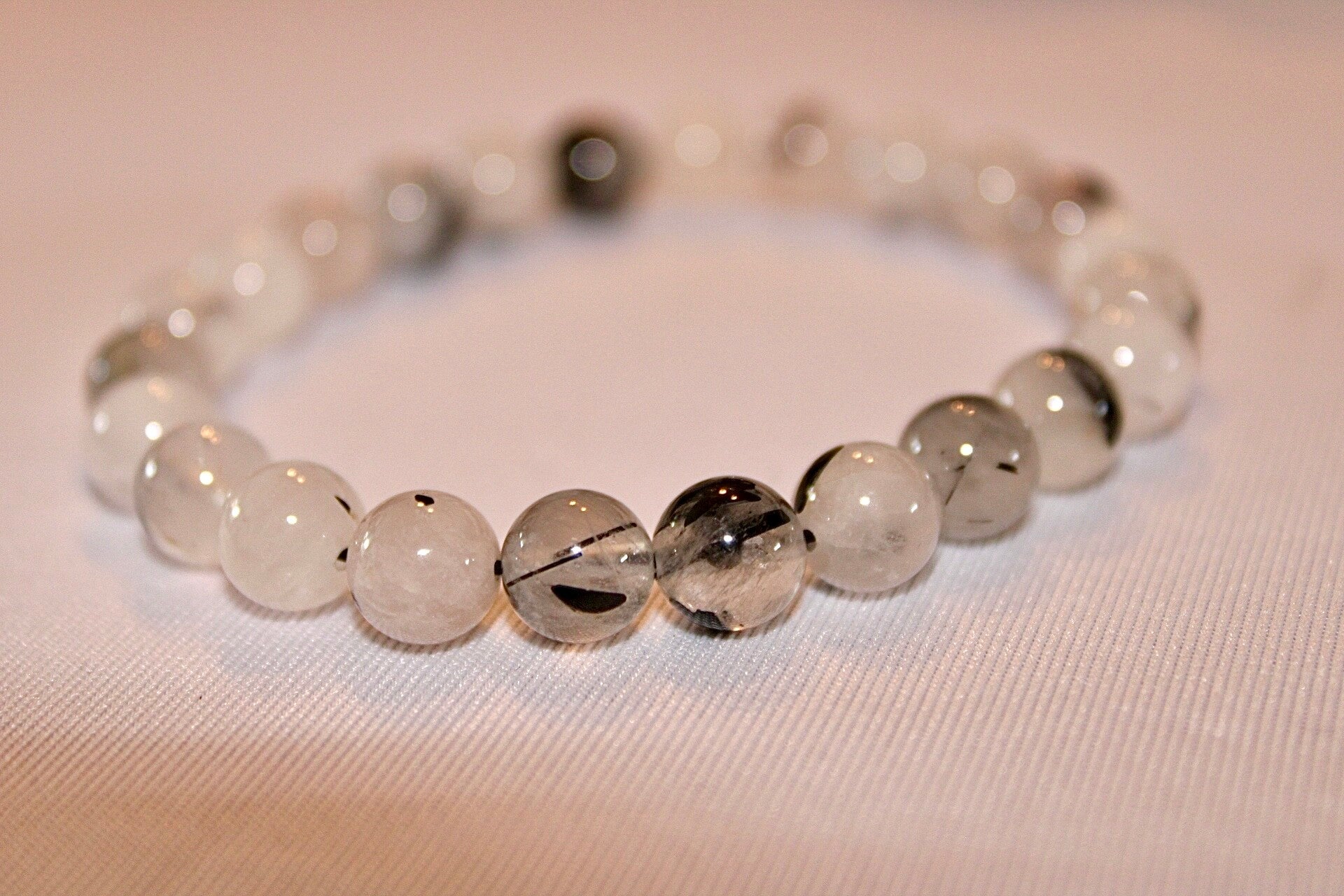 Bracelet quartz rutile tourmaline