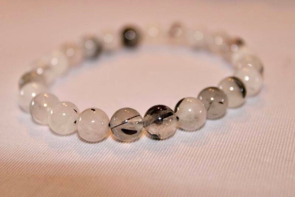 Bracelet quartz rutile tourmaline