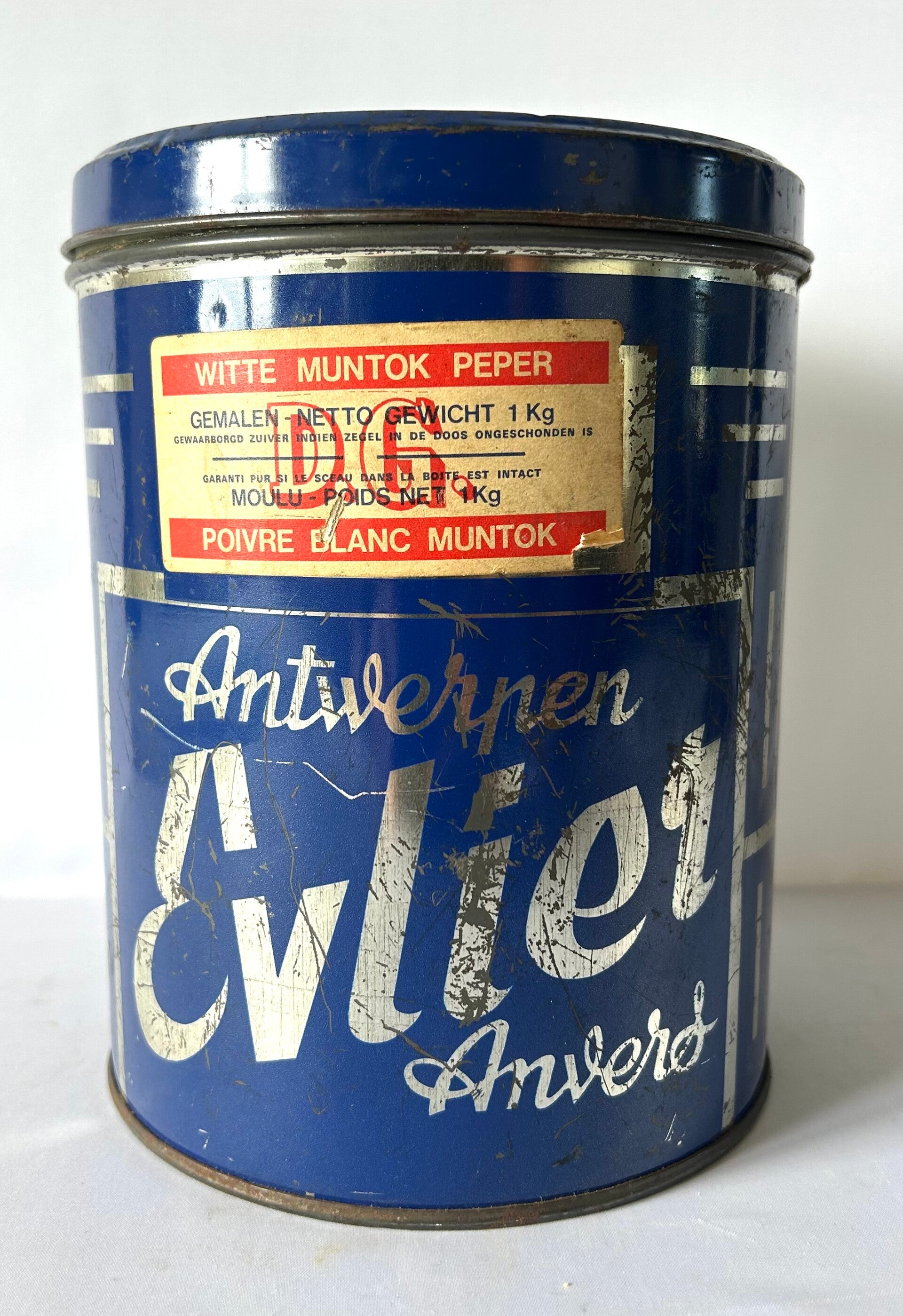 Evlier Antwerpen oud kruiden blik witte muntock peper