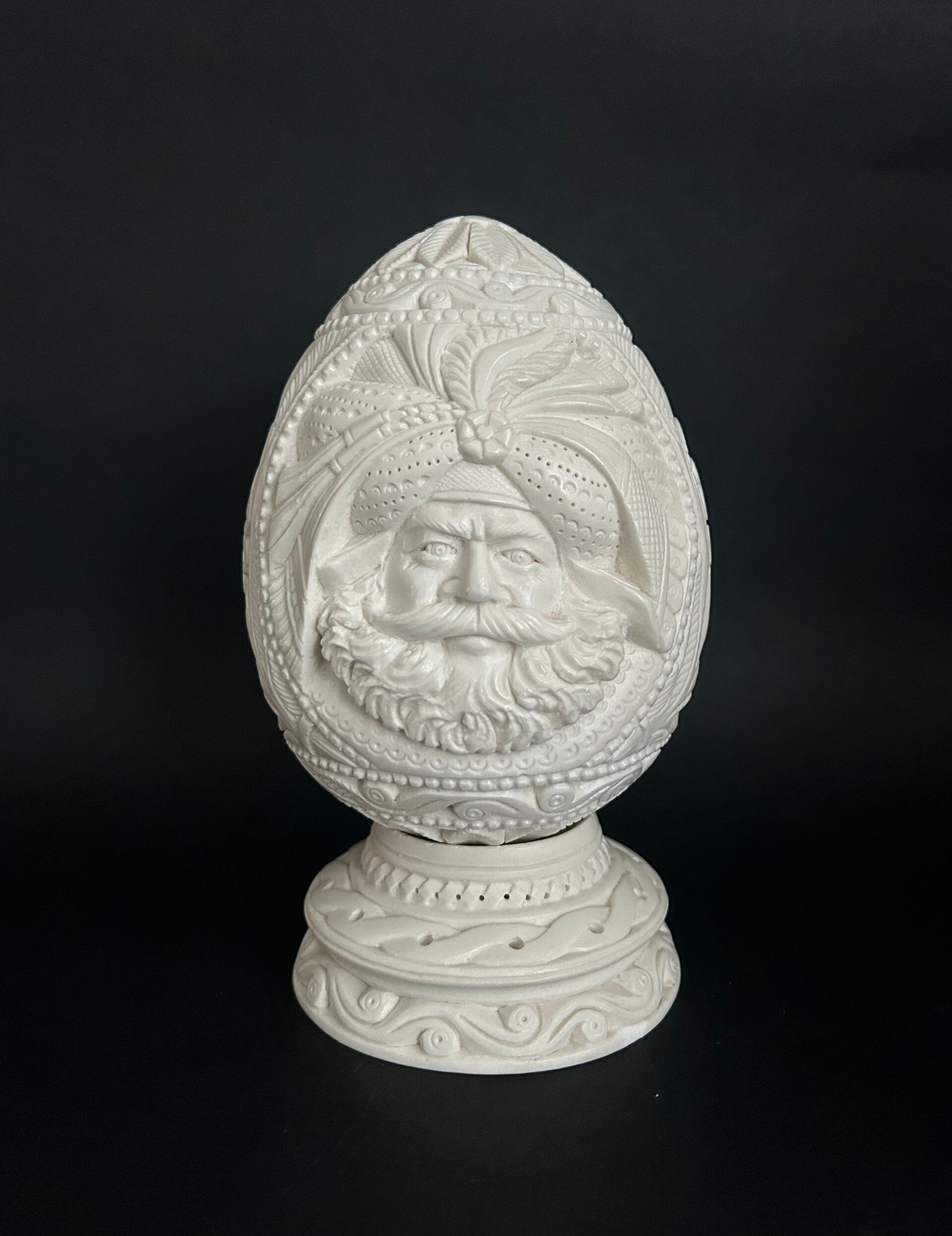 oud gesculpteerd ei deco mineraal meerschuim sepioliet