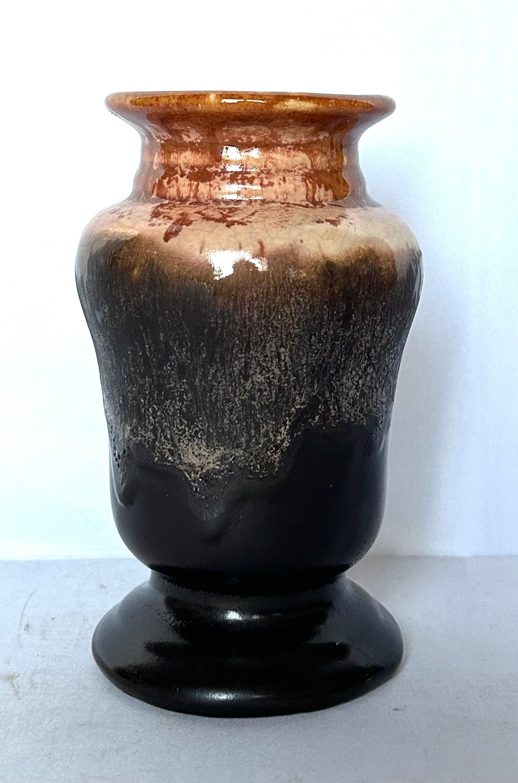 vaas Belgisch keramiek Belgium glazuur drip techniek vintage