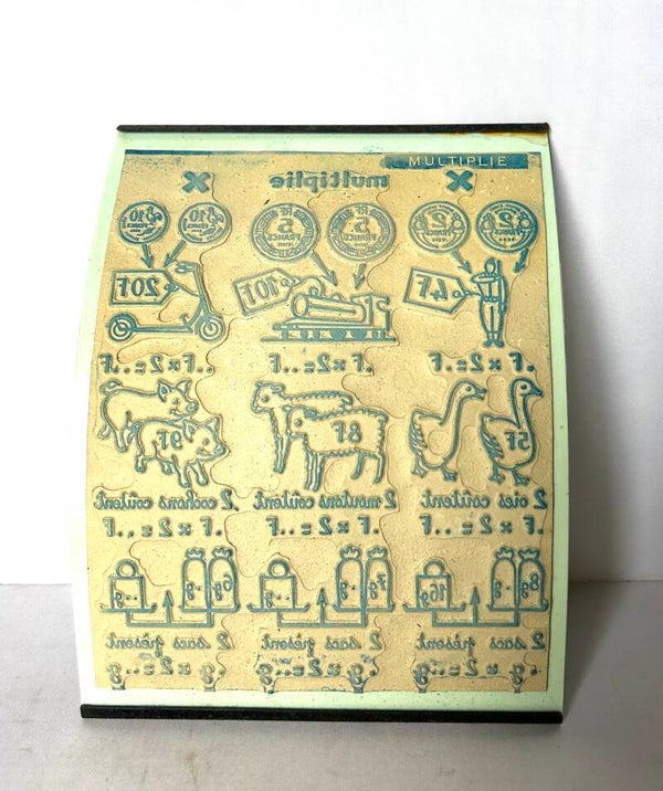 oude stempel franse schoolplaat