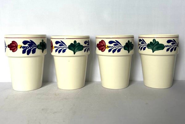 4 melkbekers Boch boerenbont vintage