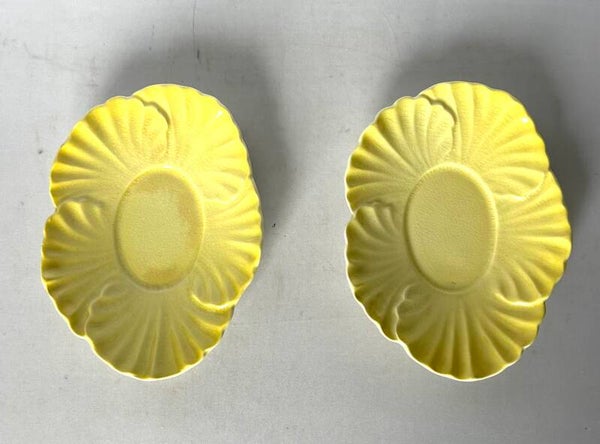 Carlton Ware porselein 2 lichtgele florale schaaltjes