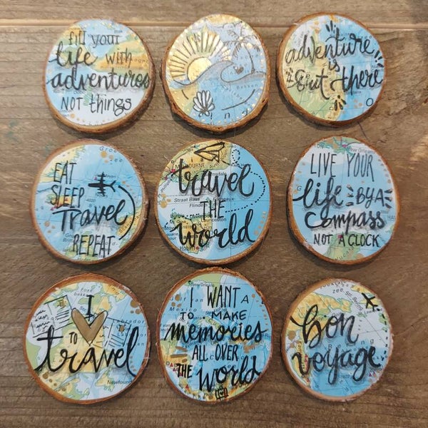 MAGNETEN | Earth & Travel | Geschilderd | Hout