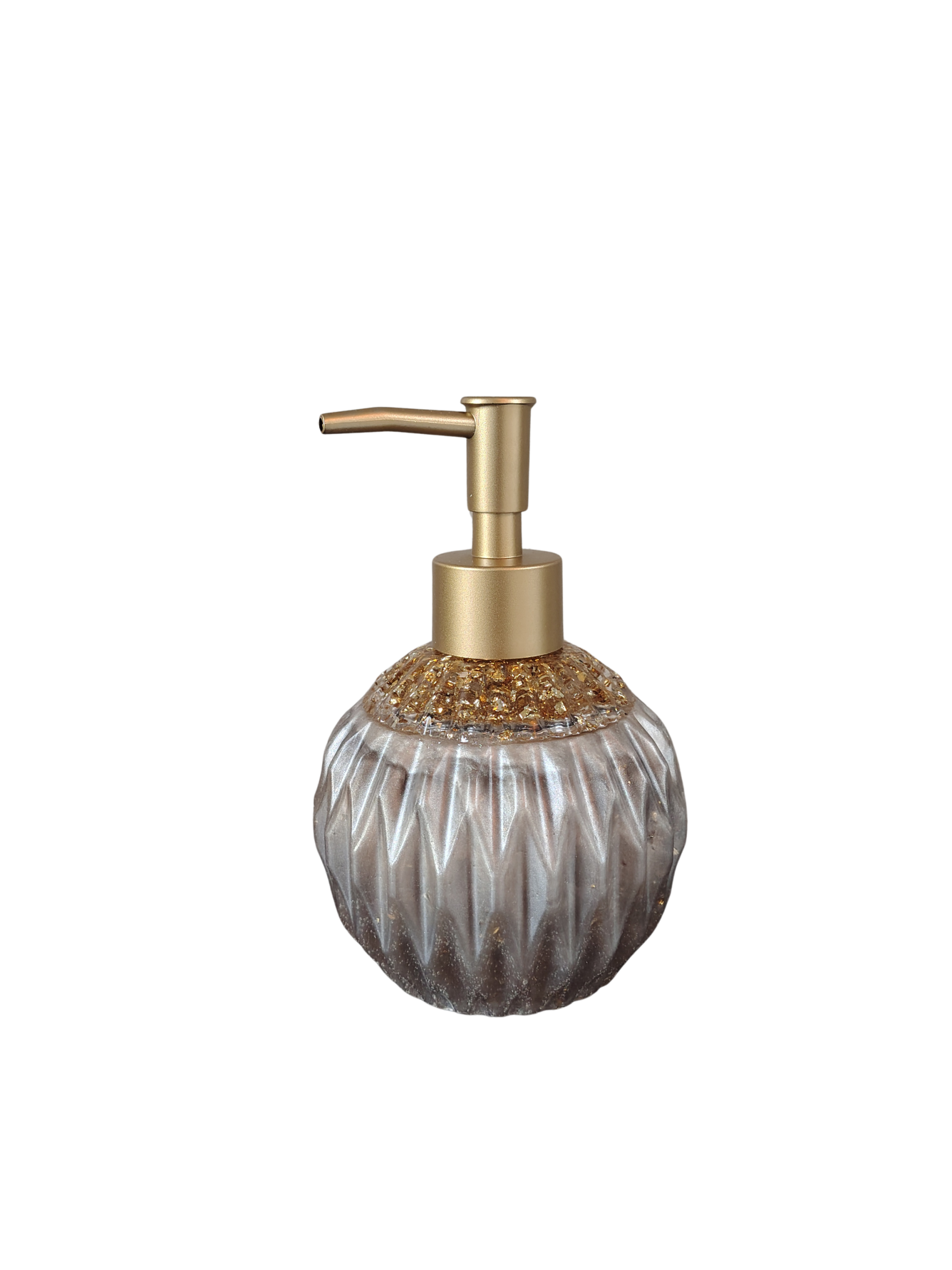 Zeepdispenser rond beige/goud