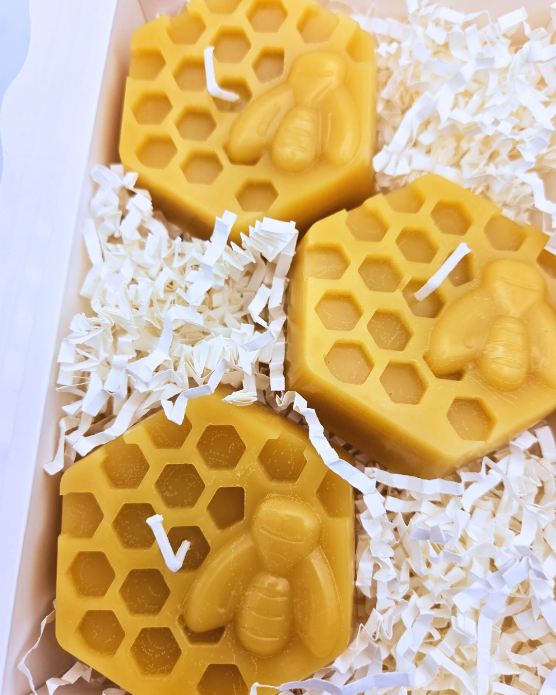 Bee Calm - Organic Honeycomb Beeswax Candles (3 per box)
