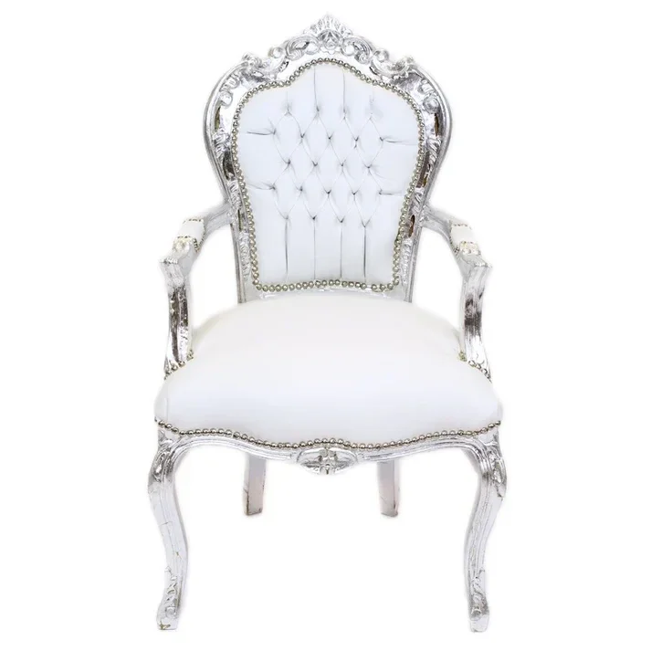 Barokstoel wit/zilver