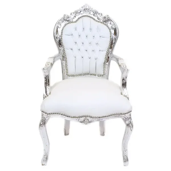 Barokstoel wit/zilver