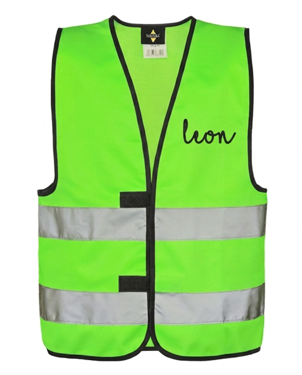 Fluo vestje voor kleuter  - Fluohesje - Veiligheidshesje - met naam geborduurd